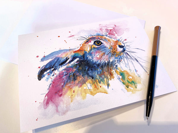 'Hare' Greetings Cards - Pack of 4