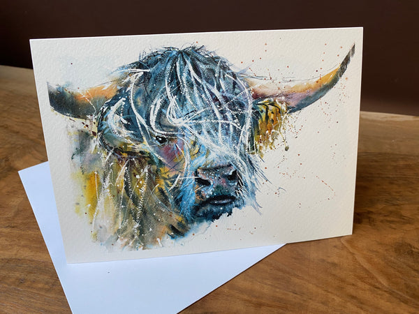 'Highland Bull' Greetings Cards - Pack of 4