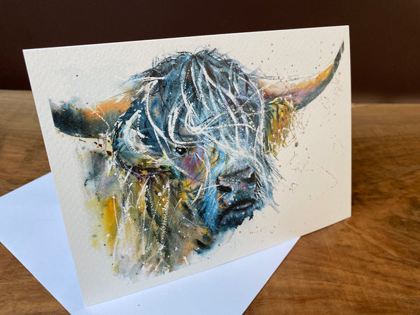 'Highland Bull' Greetings Cards - Pack of 4