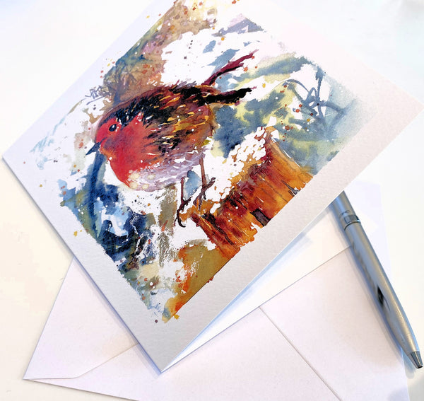 'Robin' Greetings Cards - Pack of 4