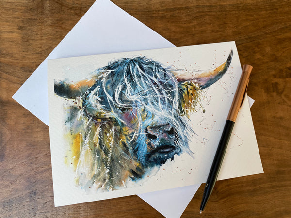 'Highland Bull' Greetings Cards - Pack of 4