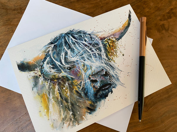 'Highland Bull' Greetings Cards - Pack of 4